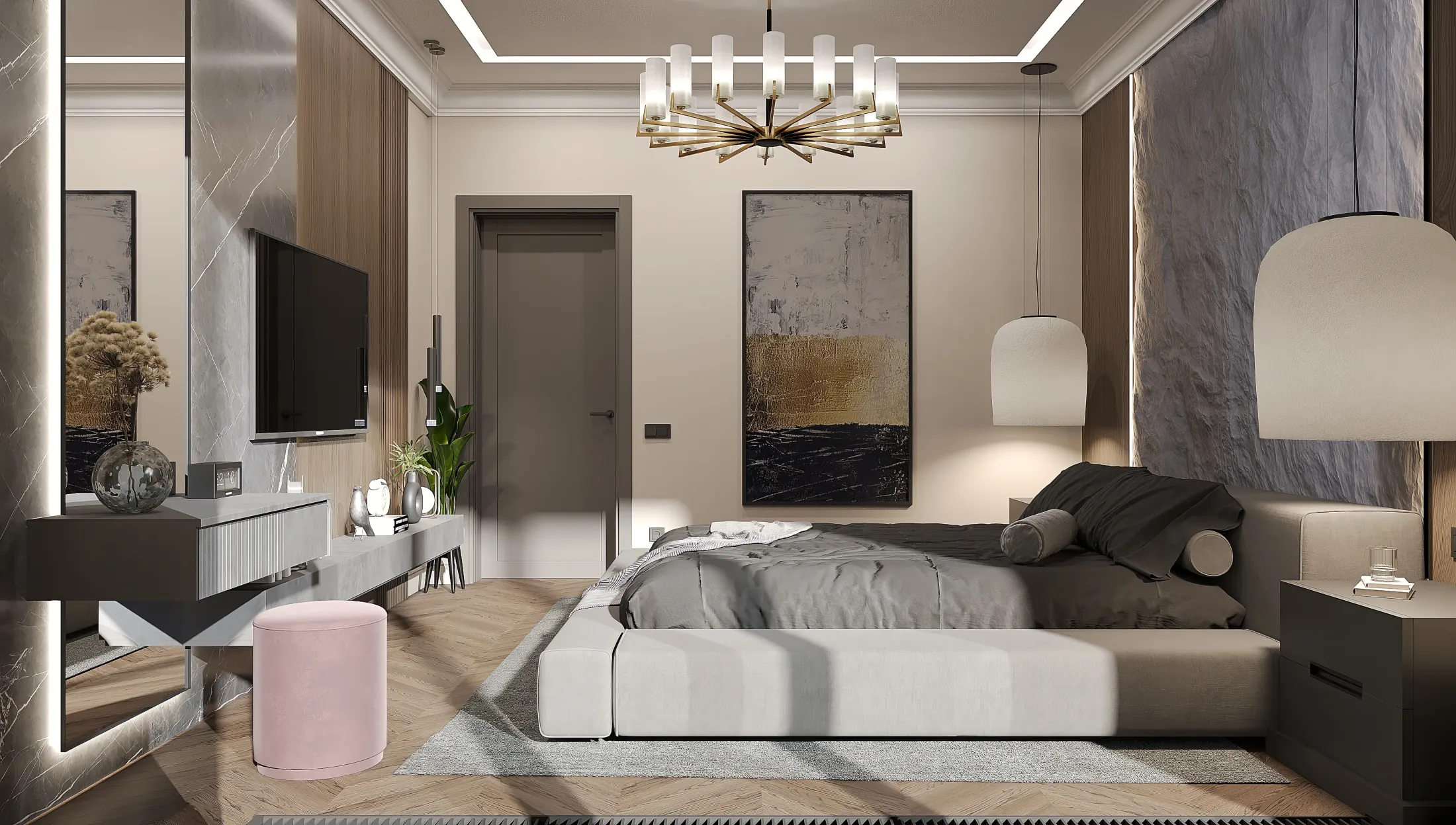 Дом в Тереке - неоклассика - 1 этаж / мастерспальня 5